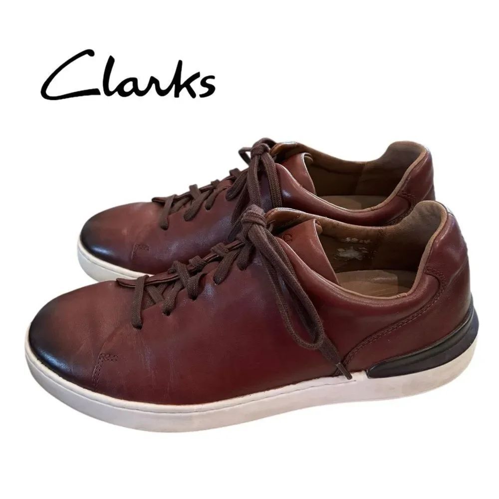 Clarks Court Lite Brown Leather Men's Sneakers 12